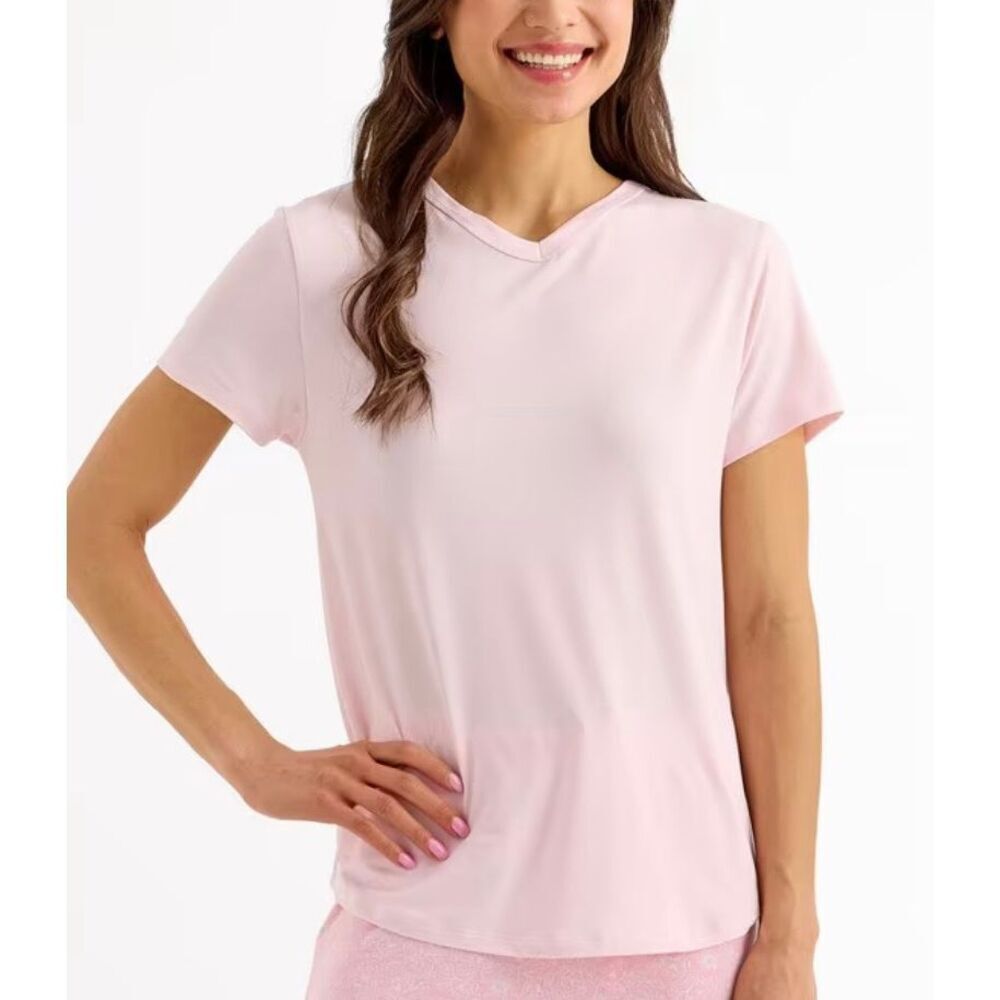 Mia & Tess NWT cotton candy pink vneck lounge shirt M
